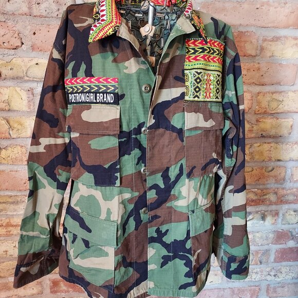 Poet Roni Girl Camo Camouflage Jacket Coat w/Aretha Franklin - Picture 9 of 9
